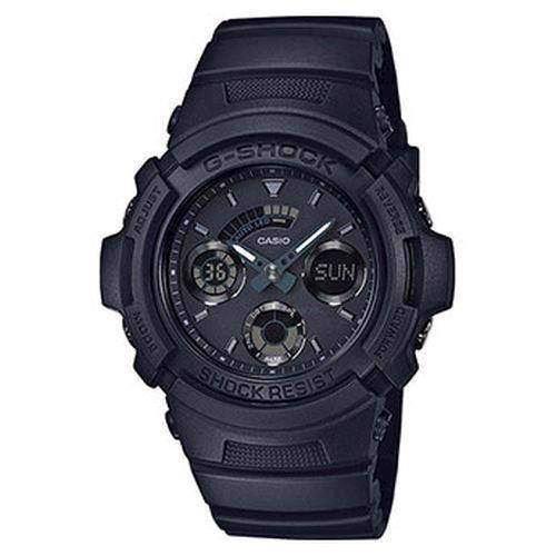 Image of mat sort resin med stål G-Shock quartz multifunktion (4778) med radio styring Herre ur fra Casio